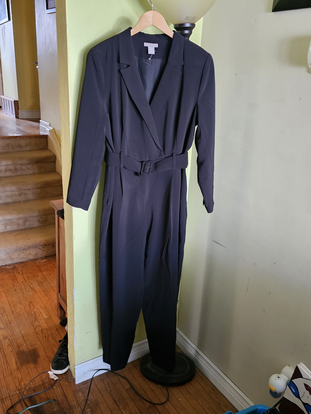 H&M Black Belted Blazer Jumpsuit